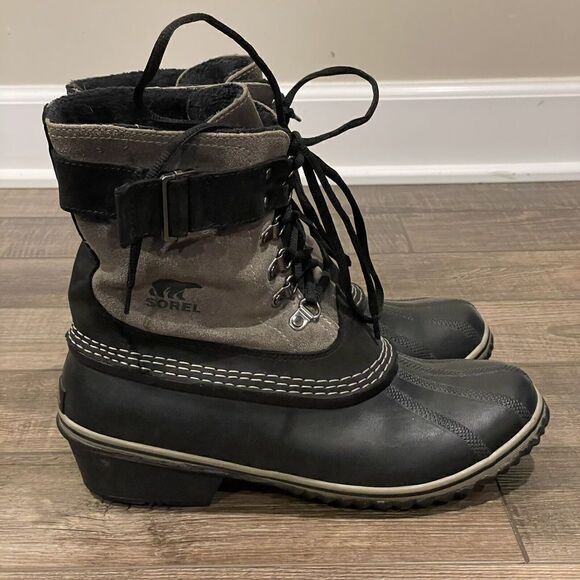 Sorel Winter Fancy Lace II Womens Size 11 Gray Black Waterproof Boots NL2125-011 - Picture 2 of 13